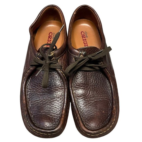 Clarks Originals Wallabee Brown Pebbled Leather Chukka Desert Shoes Mens Size 9M main image 6